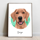 Custom Modern Pet Portrait in Colorful Circle - Personalised Portrait - Adventures of Rubi